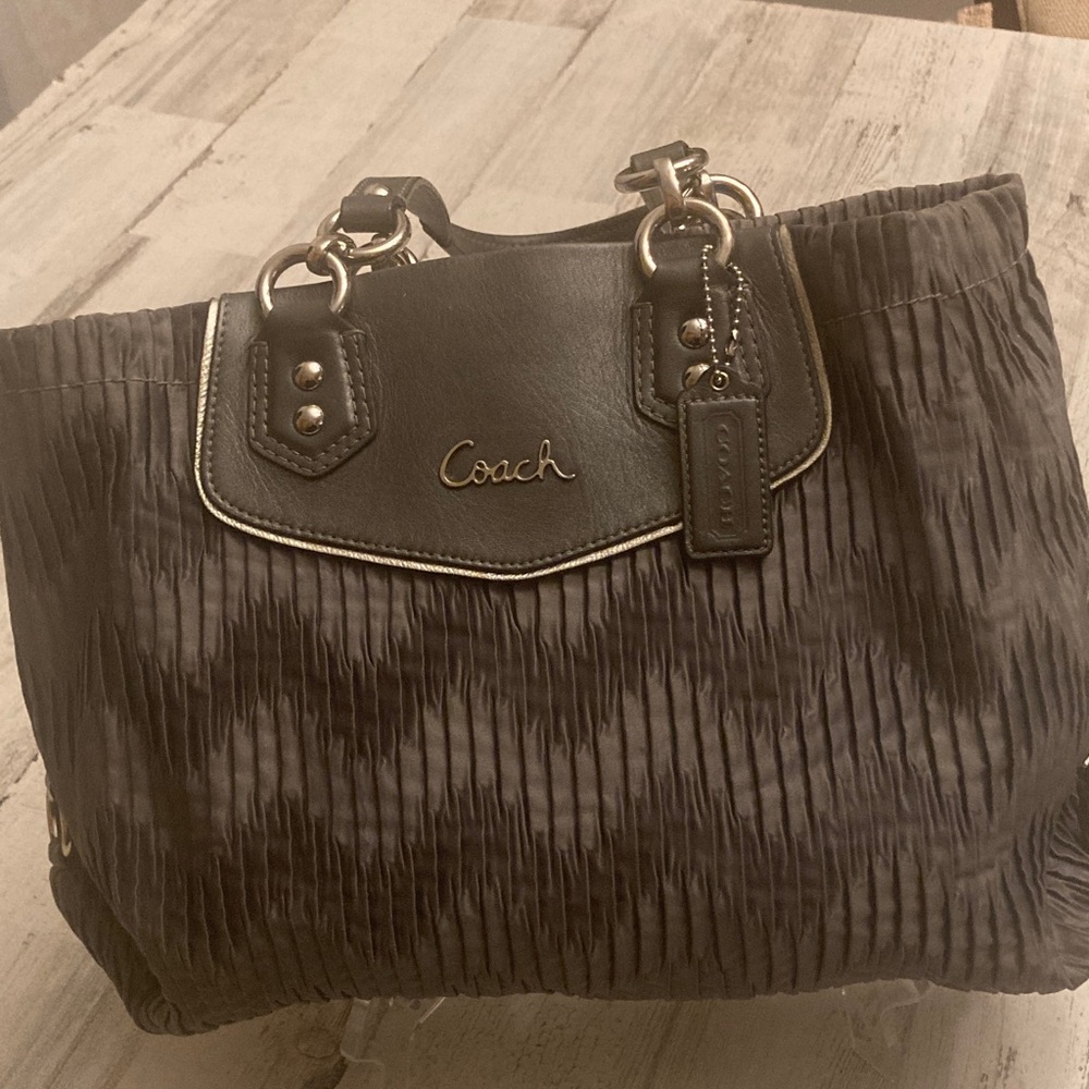 Genuine Vintage Coach Ashley Gathered Satin Satchel  HOBO Handbag - Picture 17 of 17